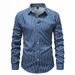Retro Stripe Print Shirt For Men – Slim Fit Long Sleeve Button-Up With Stretch Fabric (M-3XL, Breathable & Wrinkle-Resistant, Casual & Office Wear)_viptrois.com