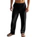 Men's Straight Casual Cotton-Linen Blend Trousers With Drawstring Midweight Solid Color Cargo Pants For Men_viptrois.com