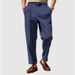 Men's Formal Straight Leg Trousers Mid Waist Button Detailing Plain Color Comfortable Outdoor Everyday Fashion Dress Wholesale_viptrois.com