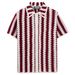 Men's Clothing Retro Striped Sweater Hand Crocheted Short Sleeved Summer Hollow Outerwear Polo Shirt_viptrois.com