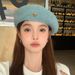 Large Head Circumference Wool Knitted Beret Spring And Autumn Painter Hat Shows Small Face Japanese Style Thin Design Niche Internet Celebrity Hat_viptrois.com