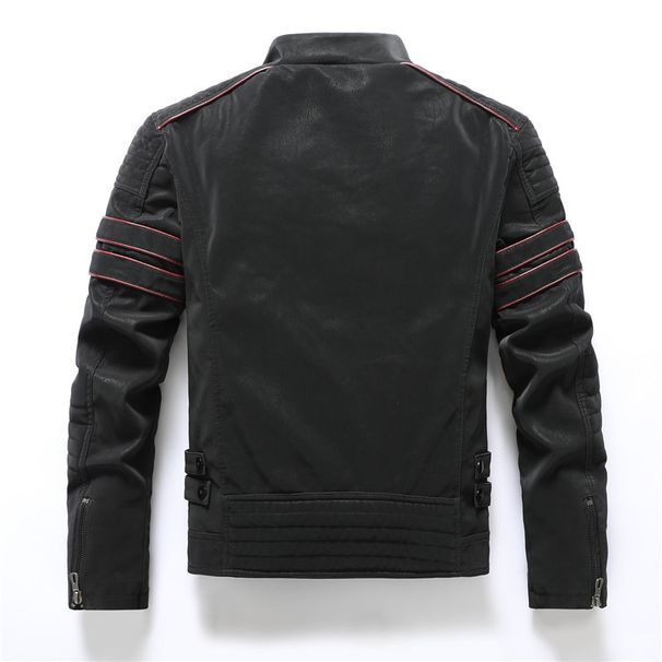 Men's Autumn And Winter Frosted Leather Jacket Fashion Slim-fit Polished PU Jacket Locomotive Slim-fit Jacket_viptrois.com