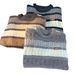 Unisex Stripe Knit Sweater – Oversized Drop-Shoulder Pullover (M-3XL, Polyester-Blend Casual Top, Gender-Neutral Streetwear Staple)_viptrois.com