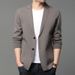 Men's Slim Fit Knit Cardigan Lightweight Long Sleeve Open Front Sweater Casual Solid Color Pullover For Spring & Autumn_viptrois.com