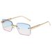 Chain Temple Sunglasses - Oversized Retro Frames With Frameless Trim For Fashionable Looks_viptrois.com