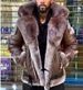 Men's clothing fur one plus fur collar hooded belt buckle_viptrois.com