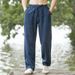 Men's Clothing Casual Pants Men's Tang Suit Summer Chinese Style Men's Loose Thin Straight Cotton And Linen Trousers_viptrois.com