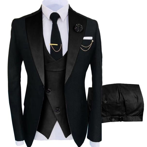 Cross-border Foreign Trade Stylish Men's Slim-fit Hot-selling Formal Suit For Weddings, Casual Business, And_viptrois.com