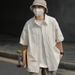 Men's Clothing Short Sleeved Shirt Men And Women Summer Cityboy Solid Color Loose Trendy Brand Ins Workwear White Shirt Jacket_viptrois.com