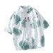 Men's Clothing Summer New Short Sleeved Shirt Men's Loose Thin Printed Men's Casual Short Sleeved Floral Shirt_viptrois.com