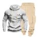 Men's Plus Size Velvet Hooded Sweatshirt And Sweatpants Set Heavy Workwear Outdoor Commuter Clothing Autumn Winter American Style_viptrois.com