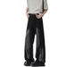 High Street Tie Dyed Jeans Men And Women Summer New Style Drape Design Pleated Loose Straight Casual Wide Leg Trousers Men_viptrois.com