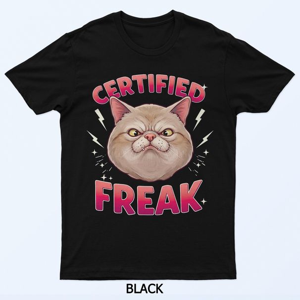 Cat Meme Certified Freak Eat Cement Cursed Cat Funny T-Shirt Mens Womens Tees Top_viptrois.com