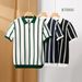 Unbeatable Quality Men's Summer Short Sleeved Polo Shirt Men's Korean Version Striped Zipper Knitted Lapel_viptrois.com