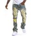 Men's Clothing 2025 Cross Border European And American Men's Ripped Flared Tassel Stretch Jeans New Style_viptrois.com