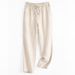 Men's Clothing Casual Pants Men Summer Korean Version Fashion Linen Business Straight Men's Pants Solid Color Trousers_viptrois.com