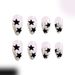 Short Glitter Five-pointed Star Glitter Almond Wearing Manicure Pieces Light Luxury Fashion Manicure Europe and America Foreign Trade ins24 Pieces_viptrois.com
