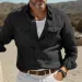 Casual Cotton Linen Shirts For Men, Hawaiian Shirts, Breathable, Solid Color, Basic Style, Men's Clothing_viptrois.com