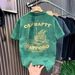 Junior High-end Green 2024 Cotton Knitted Trendy Short-sleeved T-shirt Men's Summer Loose Casual Half-sleeved T-shirt, Green M_viptrois.com