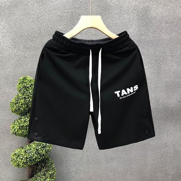 Men's Clothing Simple Popular Buttoned Letter Shorts Men's Sports Shorts Summer_viptrois.com