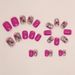 Short European Square Rose Red Floral Ins Style Autumn Elegant White Nail Finished Manicure_viptrois.com