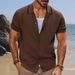 Men's Light Luxury Silk Polo Cardigan - Short Sleeve Cool Business Sweater_viptrois.com