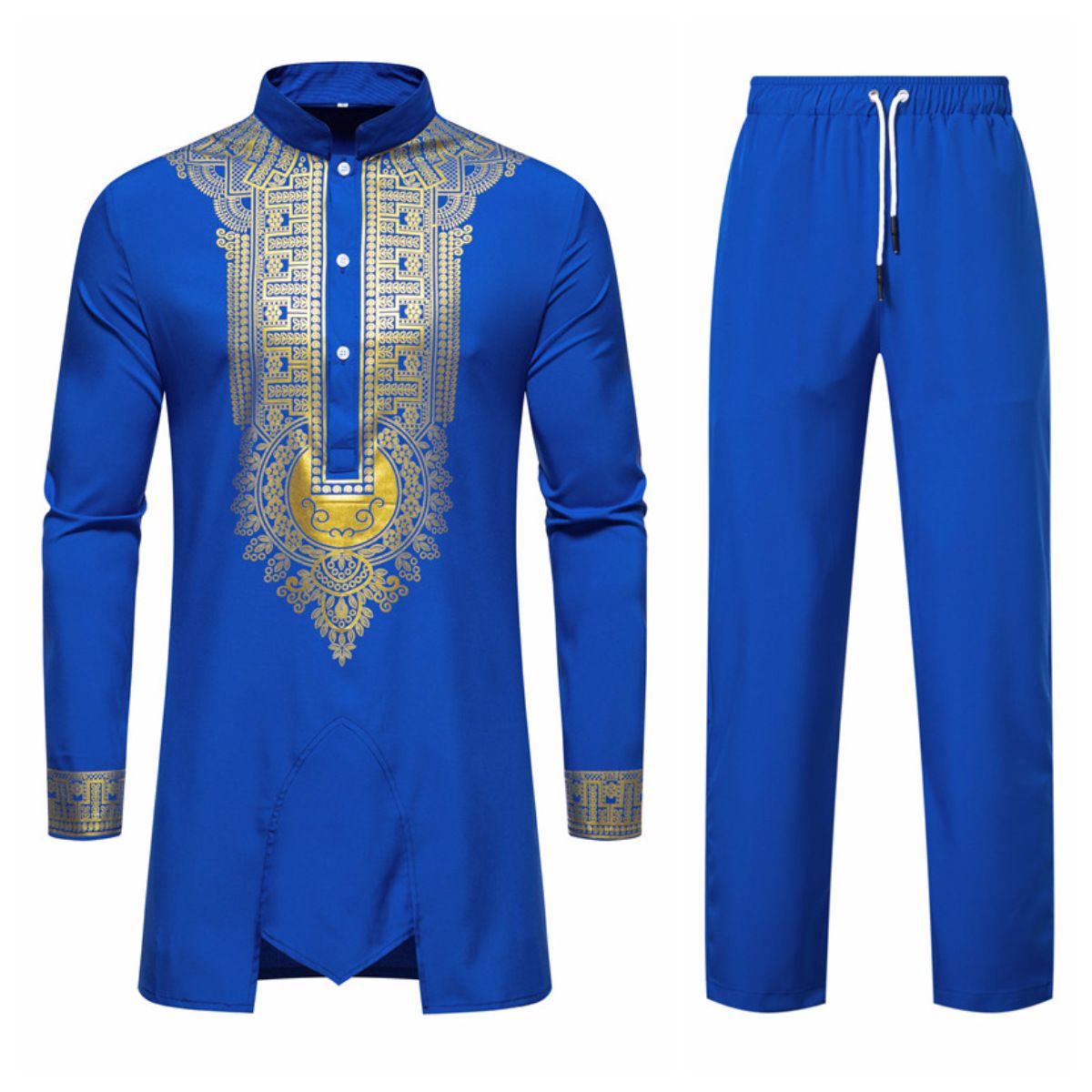 Men's Clothing New Men's Ethnic Style Muslim Robe Casual Suit Men's Long Sleeve_viptrois.com