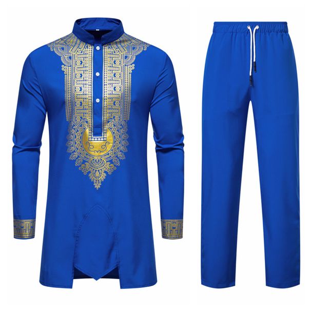 Men's Clothing New Men's Ethnic Style Muslim Robe Casual Suit Men's Long Sleeve_viptrois.com