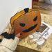 Halloween Themed Glitter Pumpkin Crossbody Bag For Women - Retro Reflective PU Shoulder Bag With Zipper Pockets, Fashionable & Fun Accessory_viptrois.com