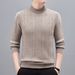 Men's Clothing 100% Wool Sweater Semi-Turtleneck Winter Knitwear With Jacquard Pattern, Premium Soft & Warm Pullover For Casual & Formal Wear_viptrois.com