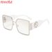 New Metal Wide Leg Sunglasses For Women Big Face Slimming Square Frame Fashion Sunglasses Sun Protection And UV Protection_viptrois.com