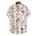 Men's Summer Short Sleeve Shirt European American Style Mushroom Print plus Size Loose Fit Beachwear_viptrois.com