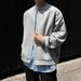 "CleanFit Baseball Jacket – Unisex Oversized Zip-Up Sweater For Streetwear & Couple Outfits (M-3XL, Black/Gray)"_viptrois.com