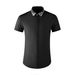 Men's Slim Fit Short Sleeve Shirt With Royal Embroidery - Chinese Style Ethnic Elegance_viptrois.com