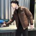 Men's Autumn Winter Brand Stylish Thickened Cotton Coat Stand Collar Youth New High-end Feel Jacket Outerwear Trendy_viptrois.com