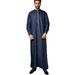 Muslim Long Sleeved Embroidered Stand Collar Arabic Style Men's Formal Loose Robe_viptrois.com