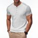 Men's Quick Drying Breathable Waffle Henley Casual Sports T-Shirt Comfortable Lightweight Top for Active Lifestyle_viptrois.com
