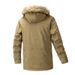 Men's Heavyweight Winter Parka – Fleece-Lined Hooded Coat With Oversized Fur Trim (Khaki, Black, Grey, Army Green)_viptrois.com