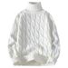 Men's Chunky Knit Sweater With Cable Pattern, Long Sleeve Pullover For Autumn & Winter, Casual Loose Fit, Crew Neck, Machine Washable_viptrois.com