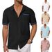 Men's Clothing Fashion Summer Casual Shirt Short Sleeved Suit Collar Hollow Breathable Cardigan_viptrois.com