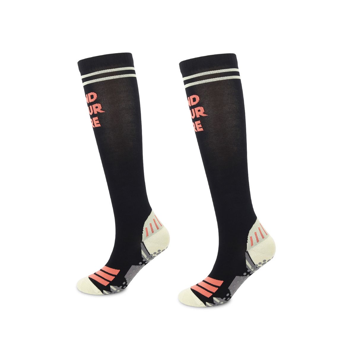 Professional muscle sports yoga socks women's summer thin long tube Pilates silicone non slip pressure slimming calf socks_viptrois.com