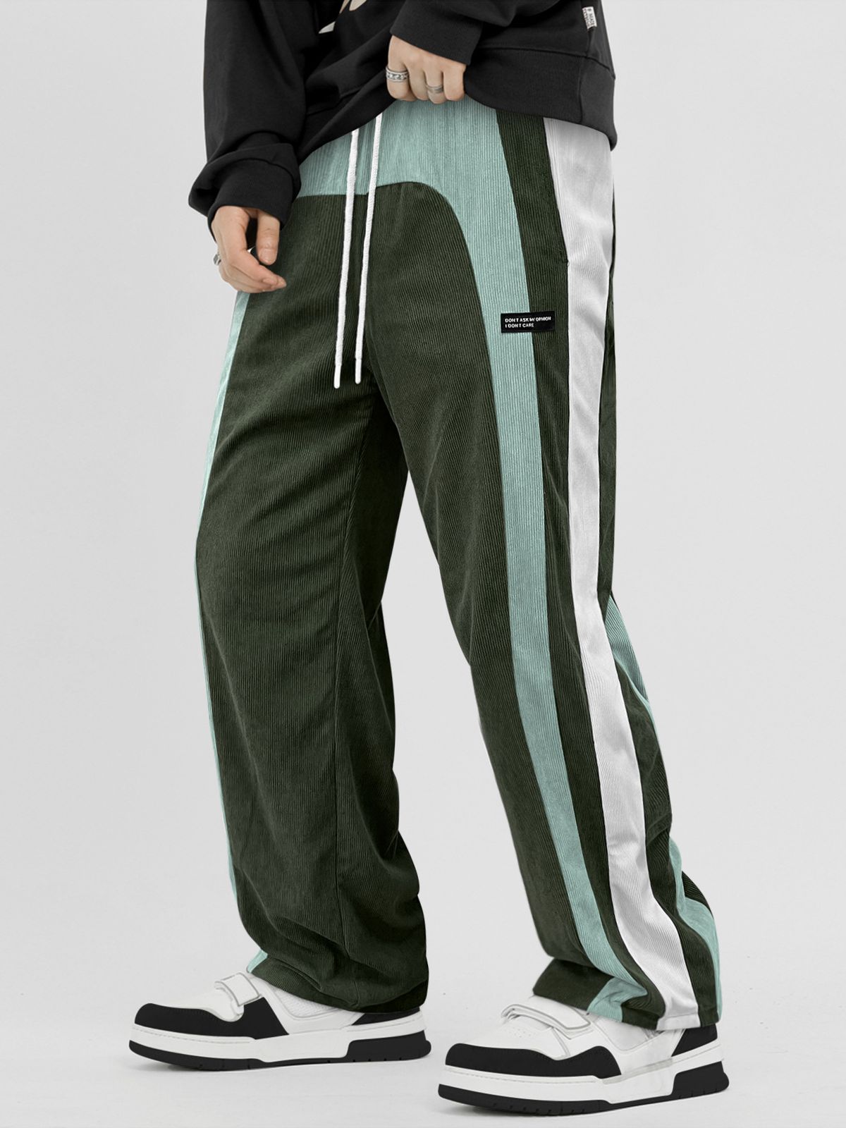 Men's Clothing Striped Sweatpants Trendy Brand Design Wide Leg Pants_viptrois.com