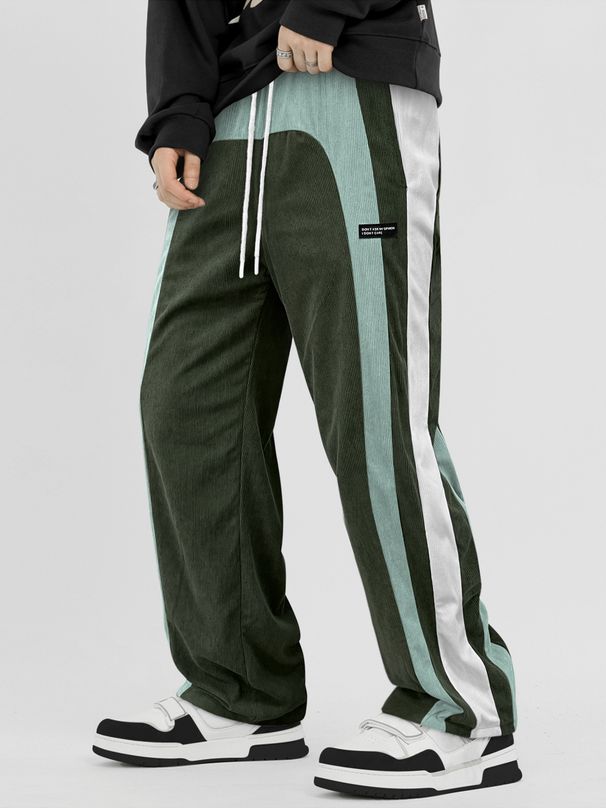 Men's Clothing Striped Sweatpants Trendy Brand Design Wide Leg Pants_viptrois.com