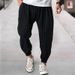 Men's Clothing Men's New Striped Elastic Waist Loose Casual Versatile Cuffed Trousers_viptrois.com