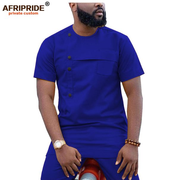 Men's clothing African printed batik cotton men's casual set_viptrois.com
