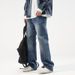 Men's Clothing Nostalgic Micro Flared Jeans Men's Autumn And Winter Retro Drape Washed Pants Loose Casual High Street Straight_viptrois.com
