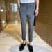 Men's Summer Slim Fit Dress Pants, Breathable & Wrinkle-Resistant, Straight Cut Casual Office Trousers (Black/Gray/Navy)_viptrois.com