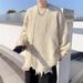 American Street Hip-Hop Frayed Hole Men's Autumn And Winter Trendy Brand Design Sense Loose Couple Knitwear Sweater_viptrois.com