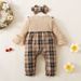 INS Hot Selling Children's Clothing Hot Selling Ribbed Cotton Tops And Plaid Jumpsuits_viptrois.com