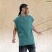 American Style Trendy Sleeveless Vest Men's Frayed Washed Vintage Loose T-Shirt_viptrois.com
